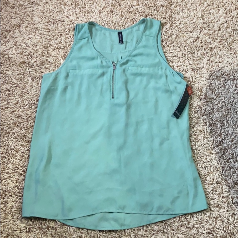 TEAL FRONT ZIP MASSINI TANK